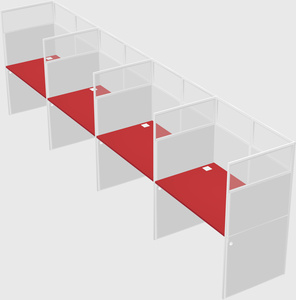 Shared rectangular cubicle