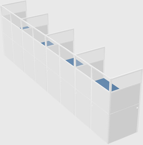 Shared rectangular cubicle