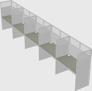 Shared rectangular cubicle
