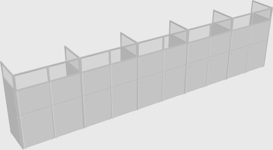 Shared rectangular cubicle