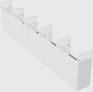 Shared rectangular cubicle