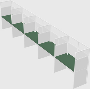 Shared rectangular cubicle