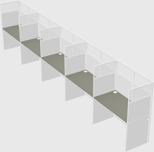 Shared rectangular cubicle
