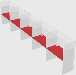 Shared rectangular cubicle