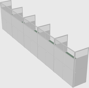 Shared rectangular cubicle