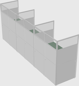 Shared rectangular cubicle