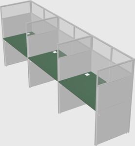 Shared rectangular cubicle