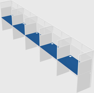 Shared rectangular cubicle