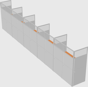 Shared rectangular cubicle