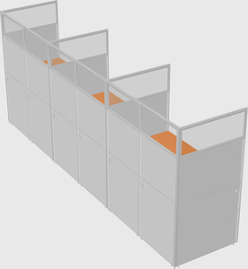 Shared rectangular cubicle