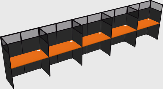 Shared rectangular cubicle