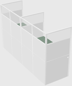 Shared rectangular cubicle