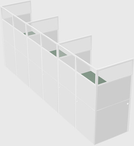 Shared rectangular cubicle