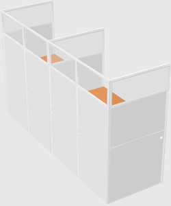 Shared rectangular cubicle