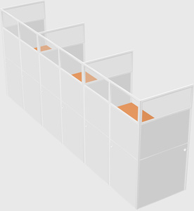 Shared rectangular cubicle