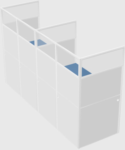Shared rectangular cubicle