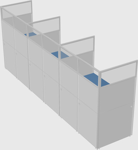 Shared rectangular cubicle