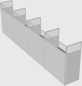 Shared rectangular cubicle