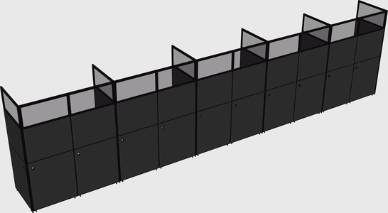 Shared rectangular cubicle