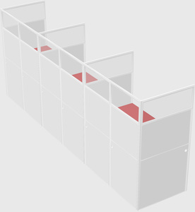 Shared rectangular cubicle