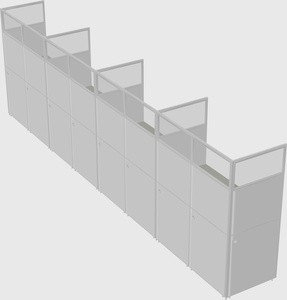 Shared rectangular cubicle