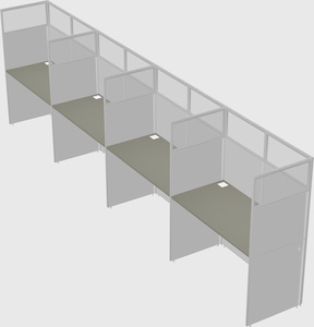 Shared rectangular cubicle