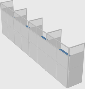 Shared rectangular cubicle