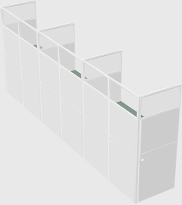 Shared rectangular cubicle