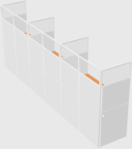 Shared rectangular cubicle