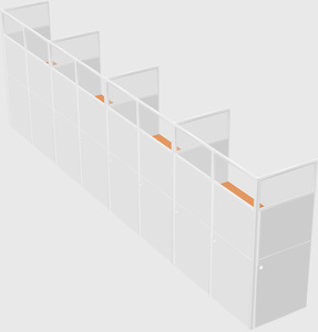 Shared rectangular cubicle