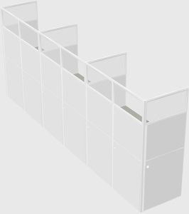 Shared rectangular cubicle