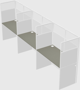 Shared rectangular cubicle