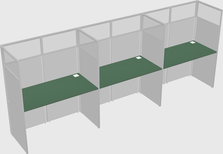 Shared rectangular cubicle