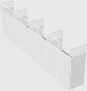 Shared rectangular cubicle