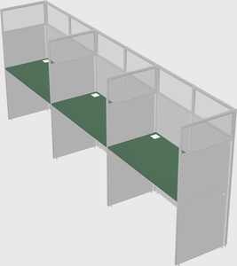 Shared rectangular cubicle