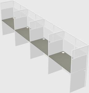 Shared rectangular cubicle
