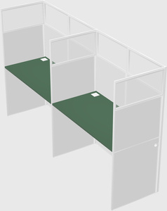 Shared rectangular cubicle