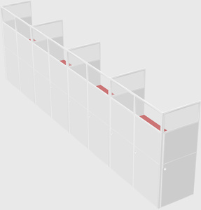 Shared rectangular cubicle