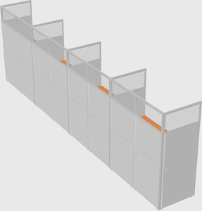 Shared rectangular cubicle
