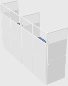 Shared rectangular cubicle