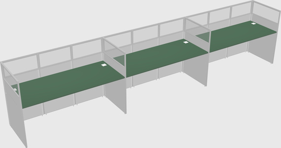 Shared rectangular cubicle