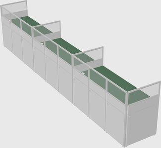 Shared rectangular cubicle