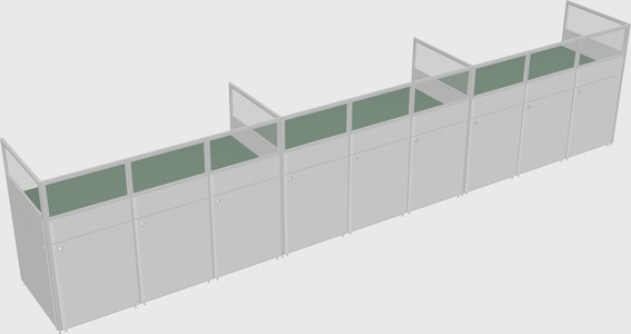 Shared rectangular cubicle