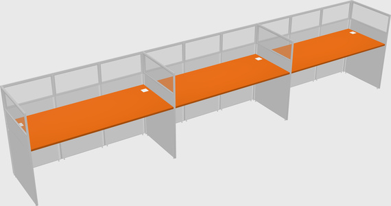 Shared rectangular cubicle