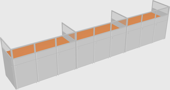 Shared rectangular cubicle