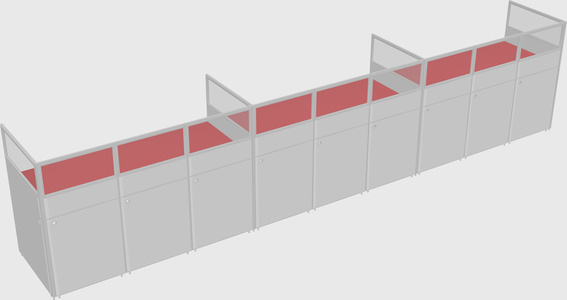Shared rectangular cubicle