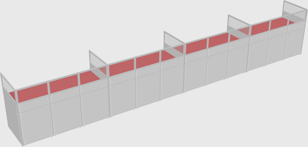 Shared rectangular cubicle