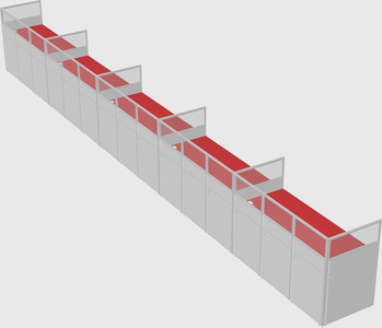 Shared rectangular cubicle