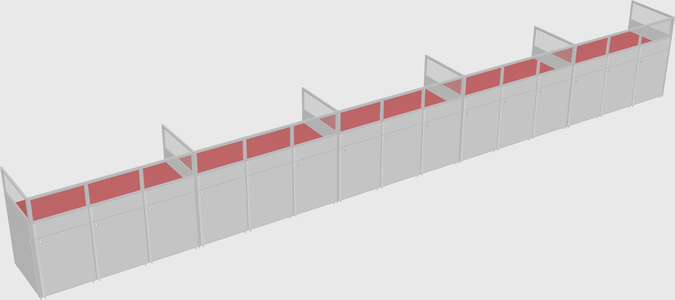 Shared rectangular cubicle