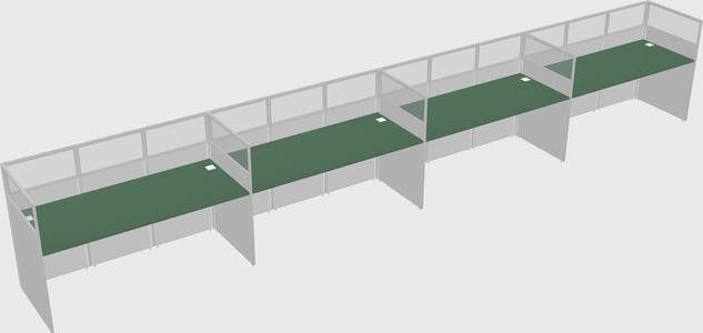 Shared rectangular cubicle